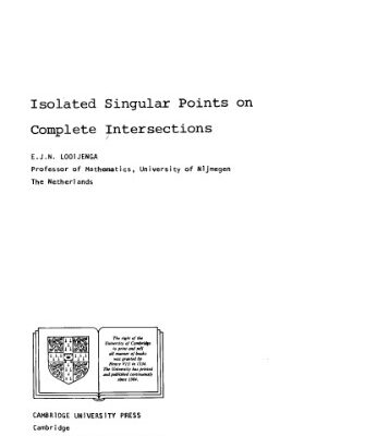 خرید و دانلود نسخه کامل کتاب Isolated singular points on complete intersections