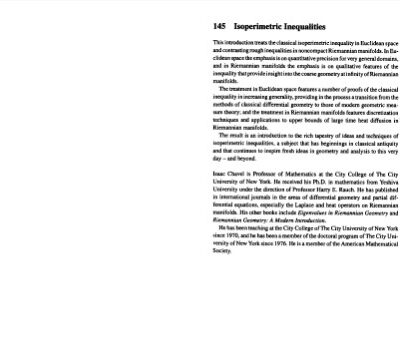 خرید و دانلود نسخه کامل کتاب Isoperimetric inequalities: differential geometric and analytic perspectives
