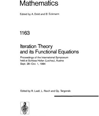 خرید و دانلود نسخه کامل کتاب Iteration Theory and its Functional Equations