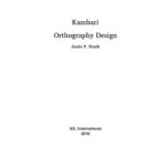 خرید و دانلود نسخه کامل کتاب Kambari Orthography Design
