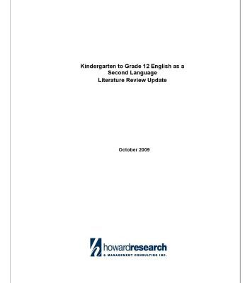 خرید و دانلود نسخه کامل کتاب Kindergarten to Grade 12: English as a Second Language Literature Review Update