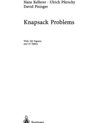 خرید و دانلود نسخه کامل کتاب Knapsack Problems