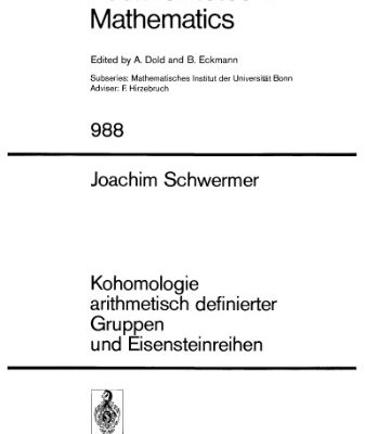 خرید و دانلود نسخه کامل کتاب Kohomologie arithmetisch definierter Gruppen und Eisensteinreihen
