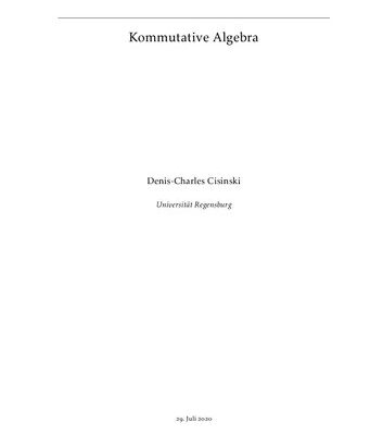 خرید و دانلود نسخه کامل کتاب Kommutative Algebra