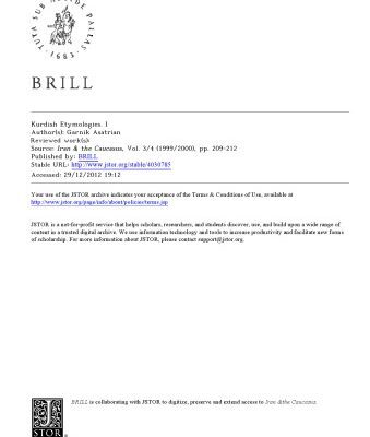 خرید و دانلود نسخه کامل کتاب Kurdish Etymologies I