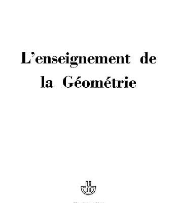 خرید و دانلود نسخه کامل کتاب L Enseignement de la Geometrie.