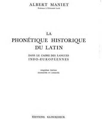 خرید و دانلود نسخه کامل کتاب La phonétique historique du latin