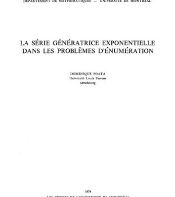 خرید و دانلود نسخه کامل کتاب La série génératrice exponentielle dans les problèmes d’énumération