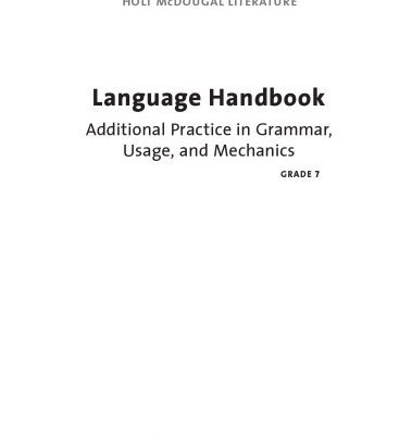 خرید و دانلود نسخه کامل کتاب Language Handbook – Additional Practice in Grammar, Usage, and Mechanics (Grade 7) SB and Answer Key