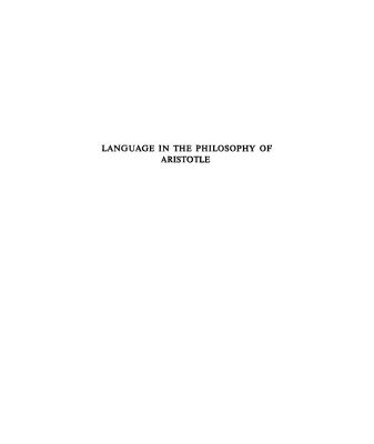 خرید و دانلود نسخه کامل کتاب Language in the Philosophy of Aristotle