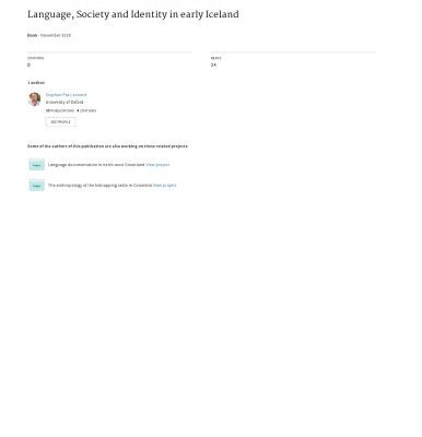 خرید و دانلود نسخه کامل کتاب Language, Society and Identity in Early Iceland