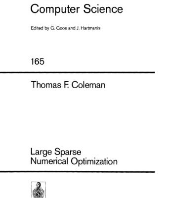خرید و دانلود نسخه کامل کتاب Large Sparse Numerical Optimization