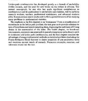 خرید و دانلود نسخه کامل کتاب Lattice path combinatorics with statistical applications