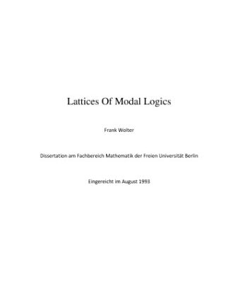 خرید و دانلود نسخه کامل کتاب Lattices of Modal Logics [PhD Thesis]
