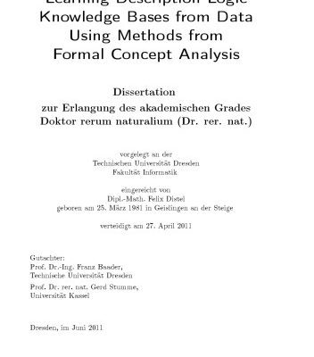 خرید و دانلود نسخه کامل کتاب Learning Description Logic Knowledge Bases from Data Using Methods from Formal Concept Analysis [PhD Thesis]