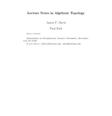 خرید و دانلود نسخه کامل کتاب Lecture notes in algebraic topology