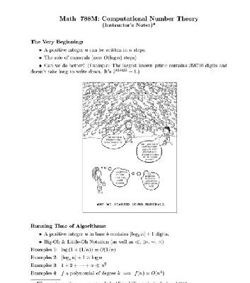خرید و دانلود نسخه کامل کتاب Lecture notes Math788. Computational number theory