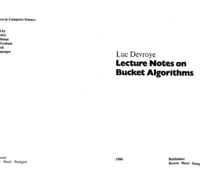 خرید و دانلود نسخه کامل کتاب Lecture Notes on Bucket Algorithms
