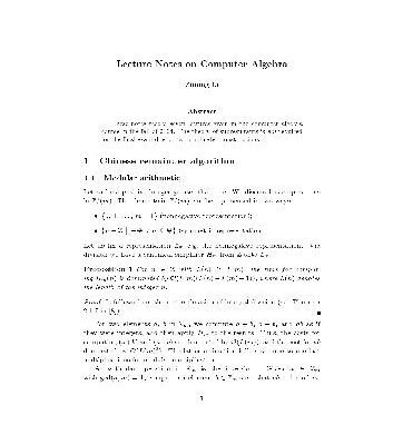 خرید و دانلود نسخه کامل کتاب Lecture notes on computer algebra
