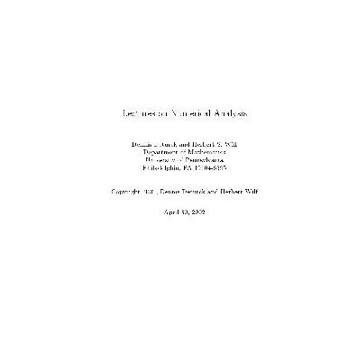 خرید و دانلود نسخه کامل کتاب Lecture notes on numerical analysis