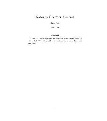 خرید و دانلود نسخه کامل کتاب Lecture notes on operator algebras
