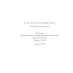 خرید و دانلود نسخه کامل کتاب Lecture notes on probability and random processes university of california
