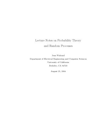 خرید و دانلود نسخه کامل کتاب Lecture notes on probability and random processes university of california