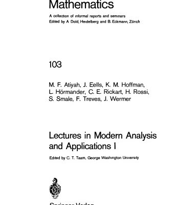خرید و دانلود نسخه کامل کتاب Lectures in Modern Analysis and Applications I