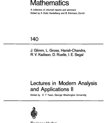 خرید و دانلود نسخه کامل کتاب Lectures in modern analysis and applications II