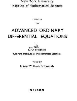 خرید و دانلود نسخه کامل کتاب Lectures on advanced ordinary differential equations