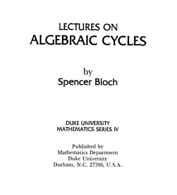 خرید و دانلود نسخه کامل کتاب Lectures on algebraic cycles
