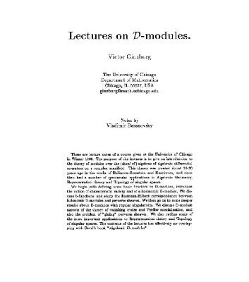 خرید و دانلود نسخه کامل کتاب Lectures on D-modules