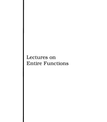 خرید و دانلود نسخه کامل کتاب Lectures on entire functions