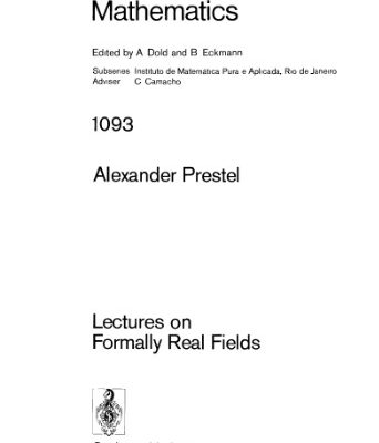 خرید و دانلود نسخه کامل کتاب Lectures on Formally Real Fields