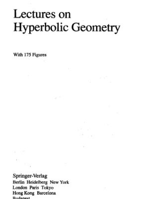 خرید و دانلود نسخه کامل کتاب Lectures on hyperbolic geometry
