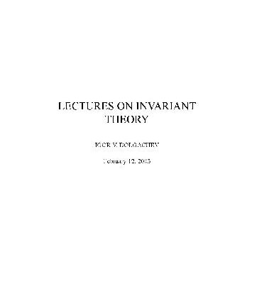 خرید و دانلود نسخه کامل کتاب Lectures on Invariant Theory