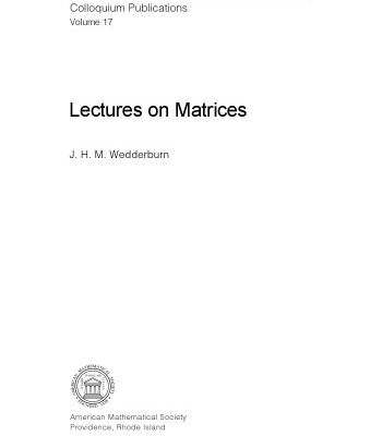 خرید و دانلود نسخه کامل کتاب Lectures on Matrices