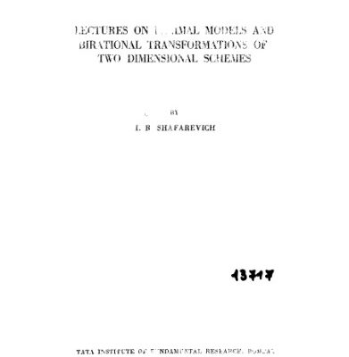 خرید و دانلود نسخه کامل کتاب Lectures on minimal models and birational transformations of two dimensional schemes