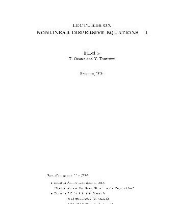 خرید و دانلود نسخه کامل کتاب Lectures on Nonlinear Dispersive Equations