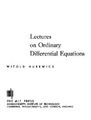 خرید و دانلود نسخه کامل کتاب Lectures on ordinary differential equations