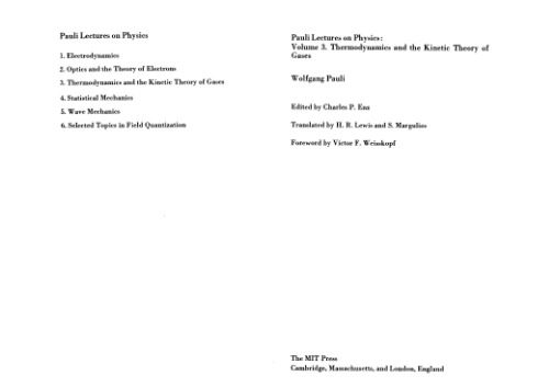 خرید و دانلود نسخه کامل کتاب Lectures on Physics: Thermodynamics and the Kinetic Theory of Gases v. 3 (Pauli lectures on physics)_68b331fe54c33.jpeg خرید و دانلود نسخه کامل کتاب Lectures on Physics: Thermodynamics and the Kinetic Theory of Gases v. 3 (Pauli lectures on physics)
