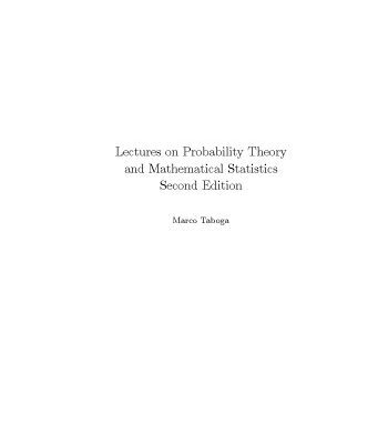 خرید و دانلود نسخه کامل کتاب Lectures on Probability Theory and Mathematical Statistics