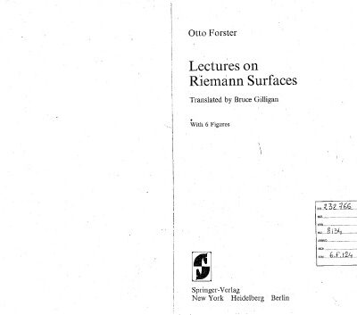 خرید و دانلود نسخه کامل کتاب Lectures on Riemann Surfaces