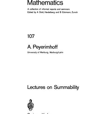 خرید و دانلود نسخه کامل کتاب Lectures on Summability