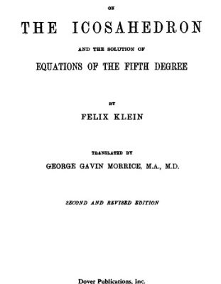 خرید و دانلود نسخه کامل کتاب Lectures on the icosahedron and the solution of equations of the fifth degree