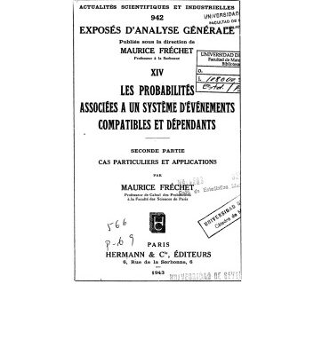 خرید و دانلود نسخه کامل کتاب Les probabilités associées a un système d’evénéments compatibles et dépendants – Seconde partie: Cas particuliers et applications