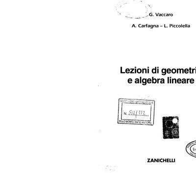 خرید و دانلود نسخه کامل کتاب Lezioni di Geometria e Algebra Lineare