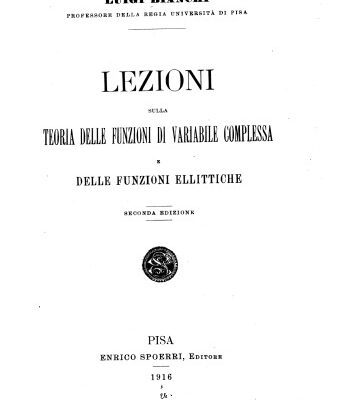خرید و دانلود نسخه کامل کتاب Lezioni sulla teoria delle funzioni di variabile complessa e delle funzioni ellittiche