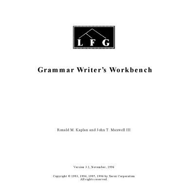 خرید و دانلود نسخه کامل کتاب LFG Grammar Writer’s Workbench