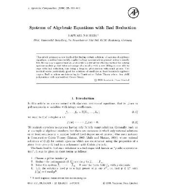 خرید و دانلود نسخه کامل کتاب Lifting for algebraic equations with bad reduction